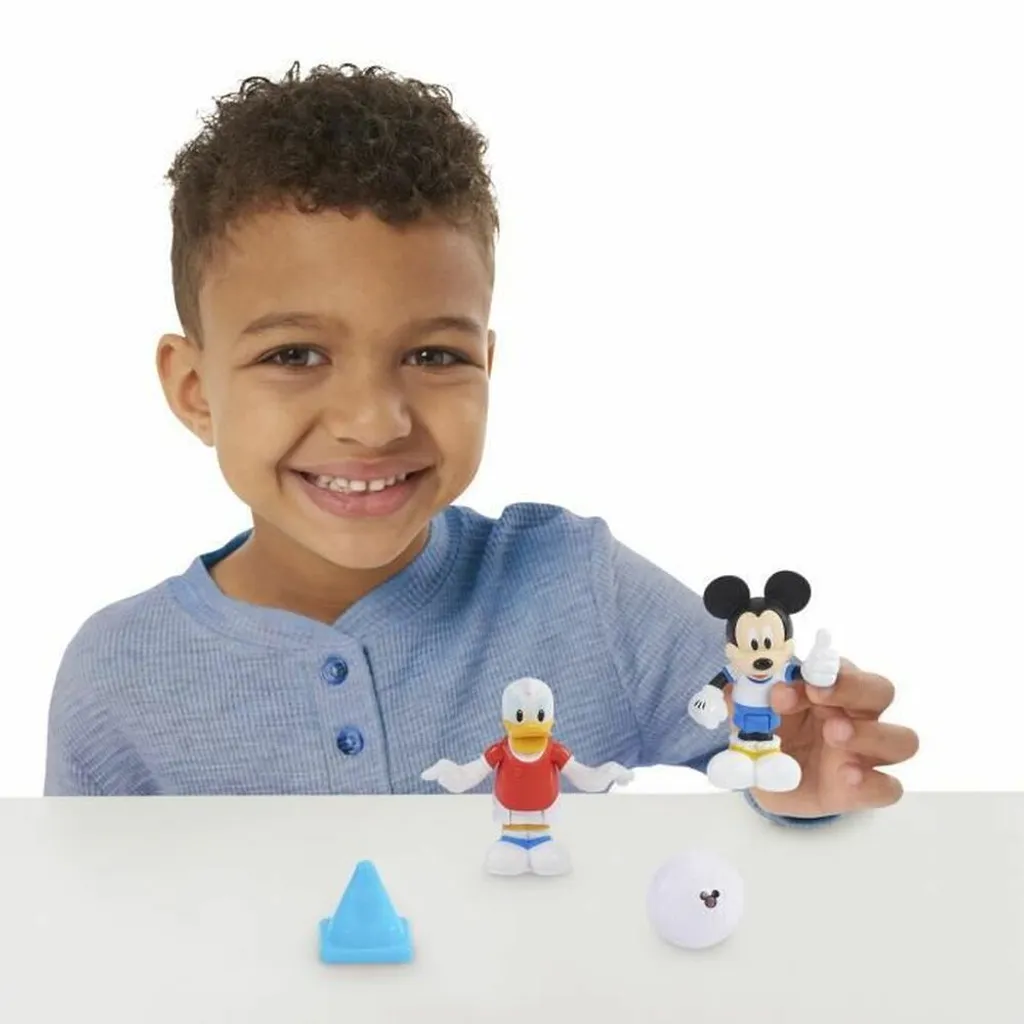 Mickey MCC042 : 2 Figurines Articulées 7,5 cm Football avec Accessoires