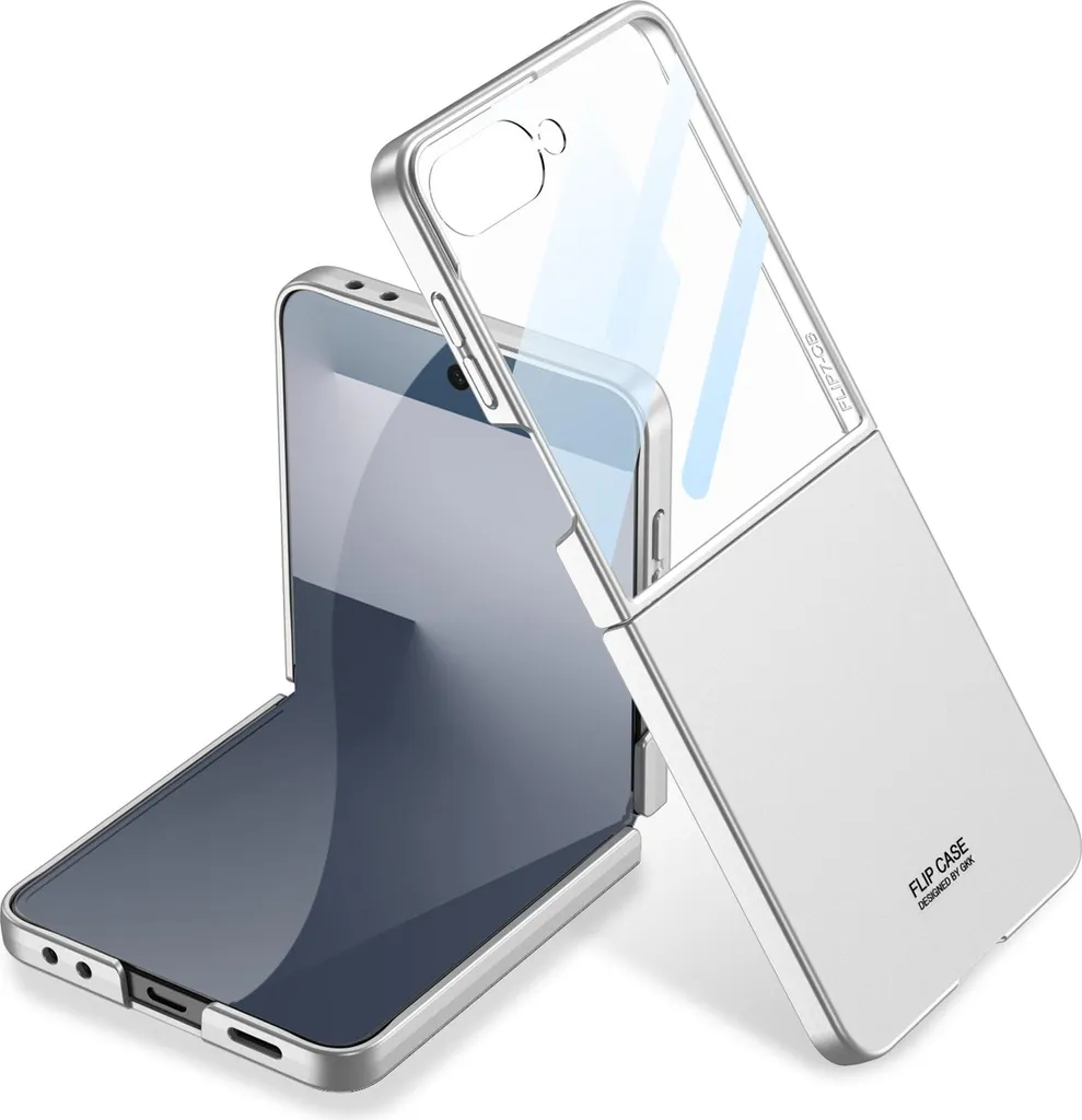 Custodia Samsung Z Flip 7 PC Rigido Argento con Film Protettivo