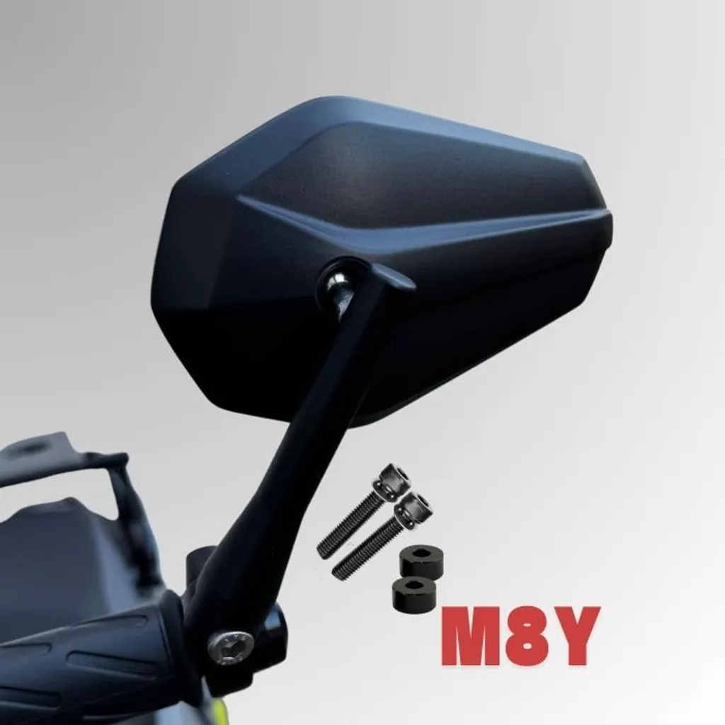 Rétroviseur M8Y SOLID ALU Noir contre les Vibrations et la Vision Floue