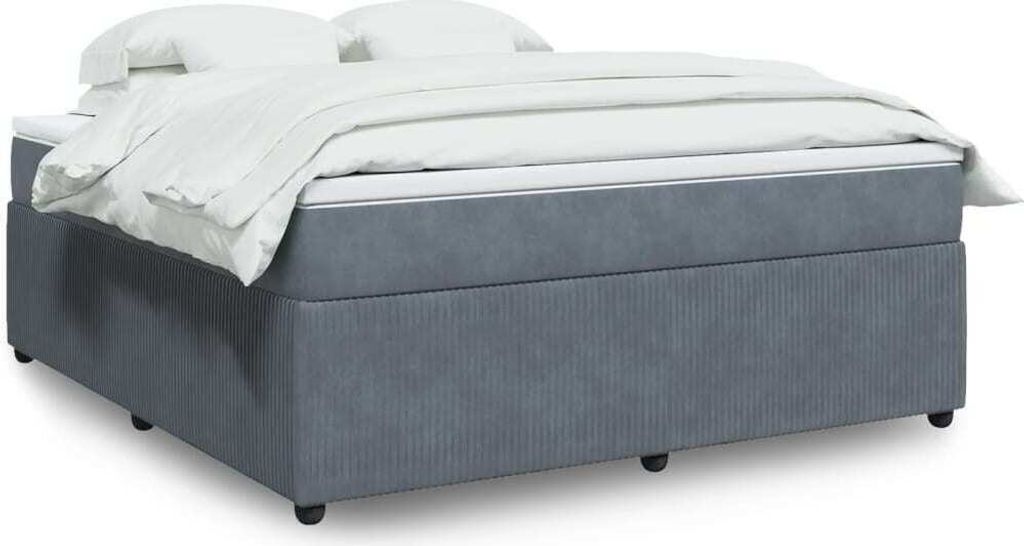 Maison Exclusive - Boxspringbett mit Matratze Dunkelgrau 180x200 cm Samt