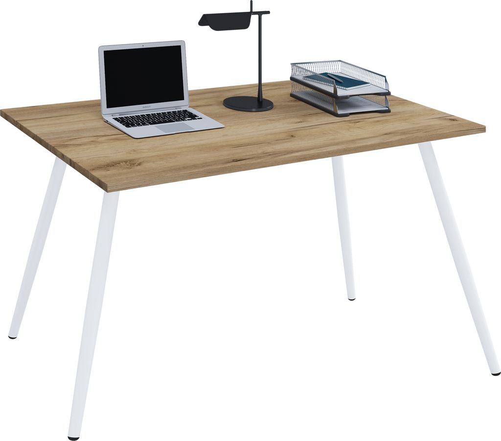 VCM Schreibtisch Computertisch Bürotisch Skandanivischer Retro Look Salia 138x80 cm