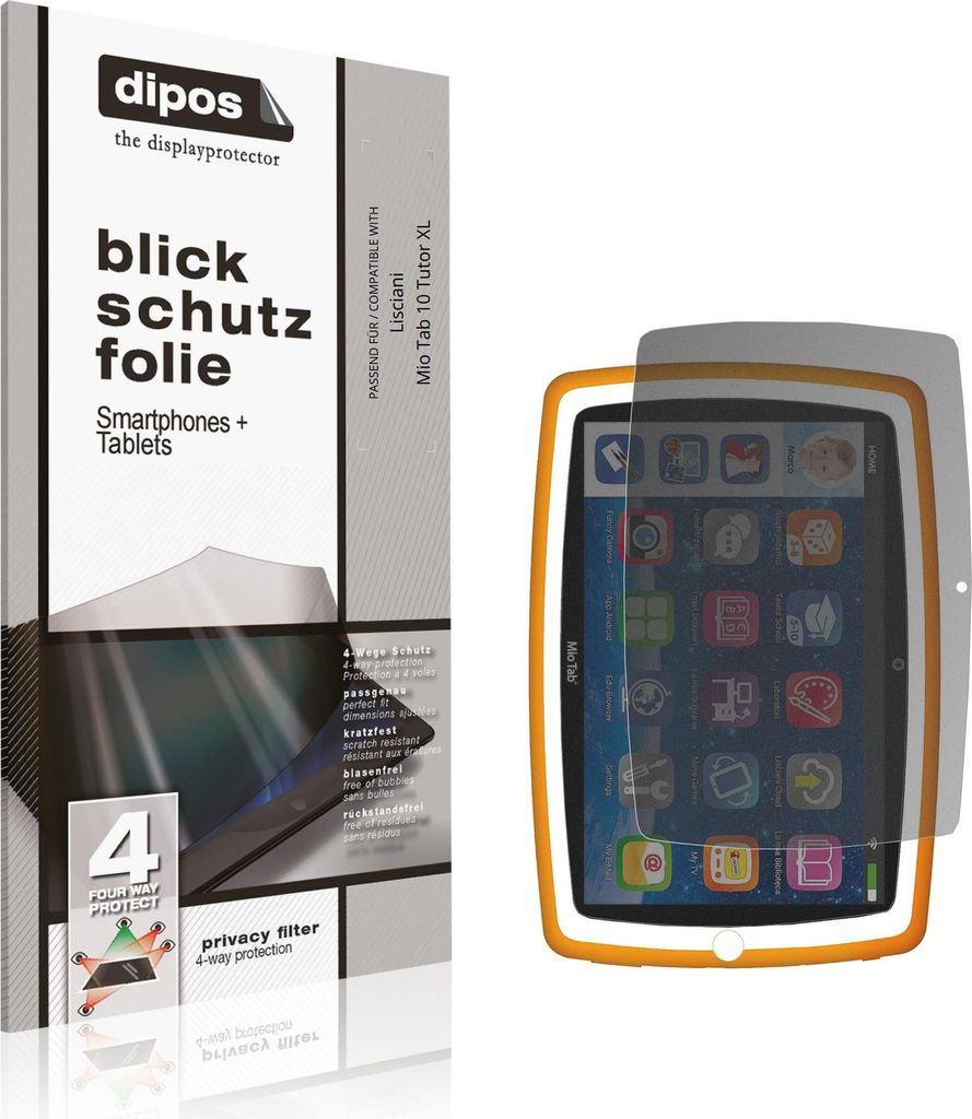 Blickschutzfolie für Lisciani Mio Tab 10 Tutor XL matt Schutzfolie Folie Display Schutz dipos
