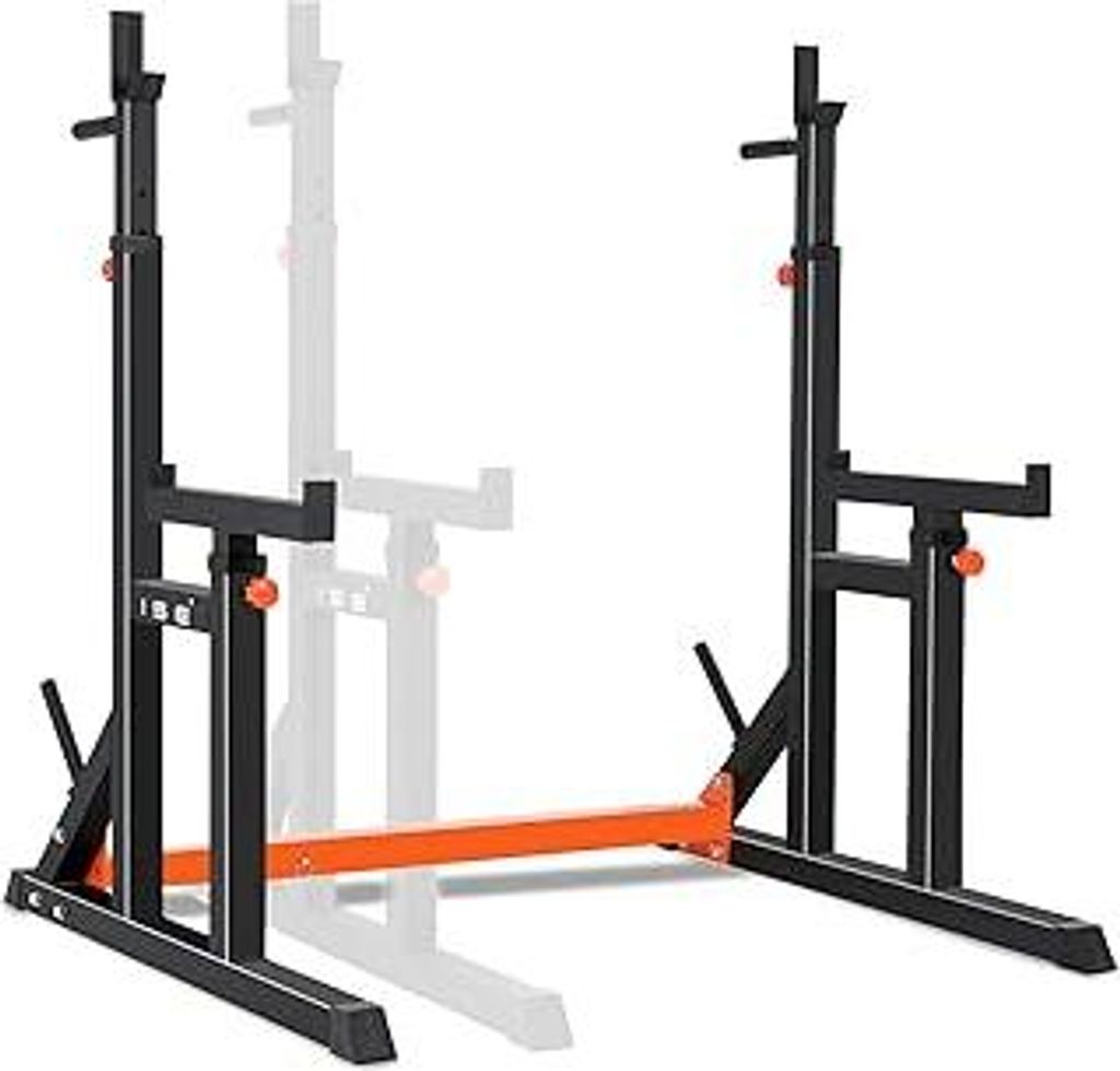 ISE Squat Rack Hantelständer, Langhantelständer, verstellbare Langhantelablage mit 7 Höhen- und Breiteverstellbar Power Rack, Multi-Funktionales...