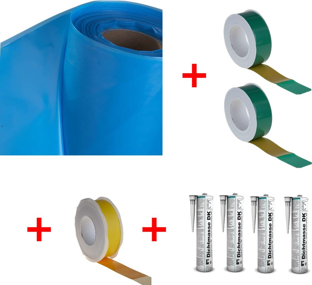 Dampfsperrsystem PE125 Dampfsperrfolie 2x50m + 150m² Dichtmaterial
