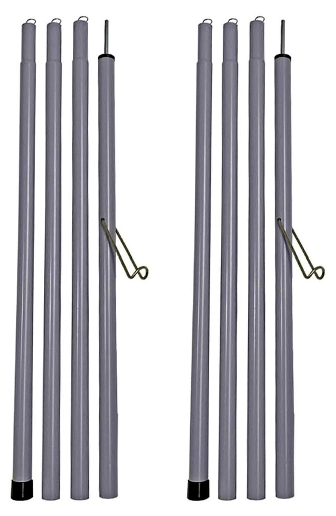 4-teilige Eisen-Vorzeltstange mit Haken für Campingplanen und Unterstände im Freien, 2 m, höhenverstellbar für flexible Nutzung und Lagerung