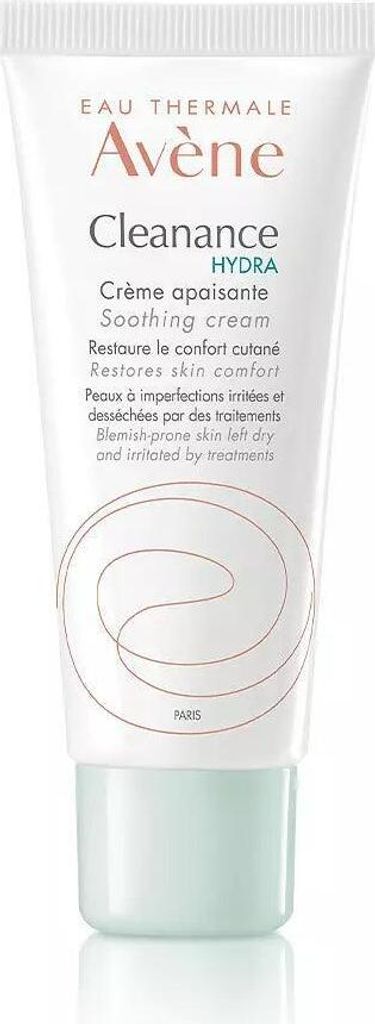 A product shot of a tube of Avène Cleanance Hydra Soothing Cream against a white background.