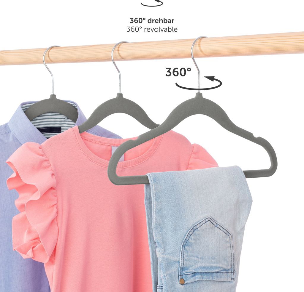Blumtal 30er-Set Kleiderbügel für Kinder mit Samtbezug - Produktbild 3