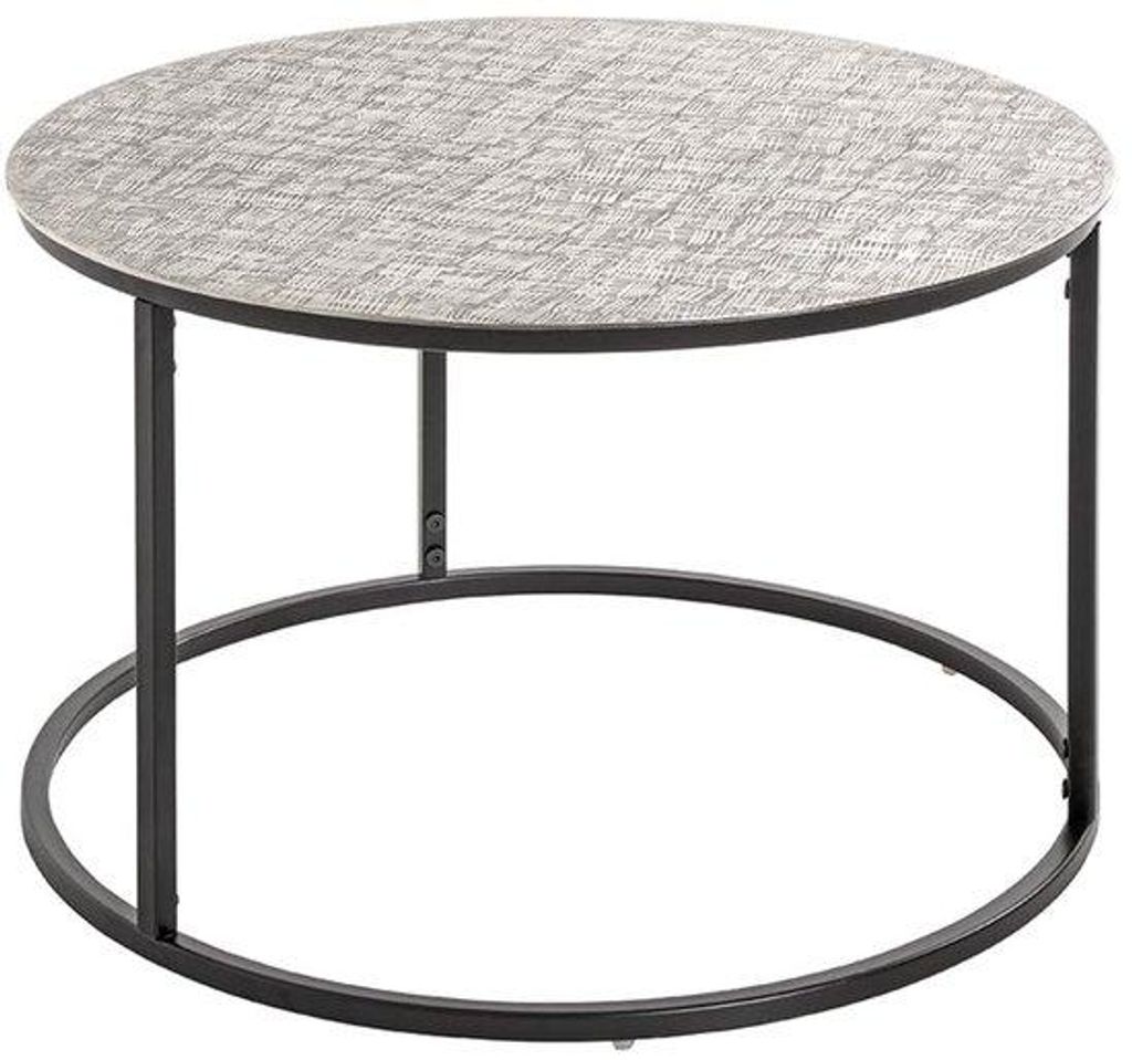 Metallische runde Side-Table in Schwarz und Silber Design