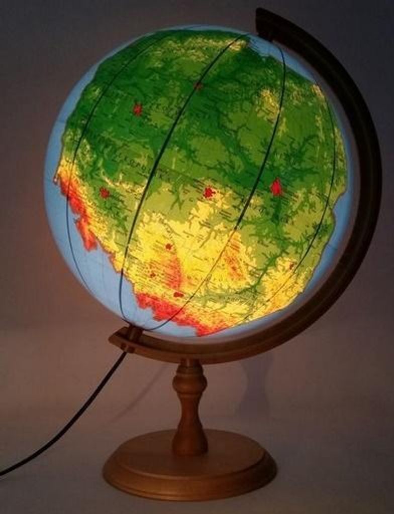 Poolse wereldbol, administratief-fysiek, verlicht, diameter Productafbeelding 