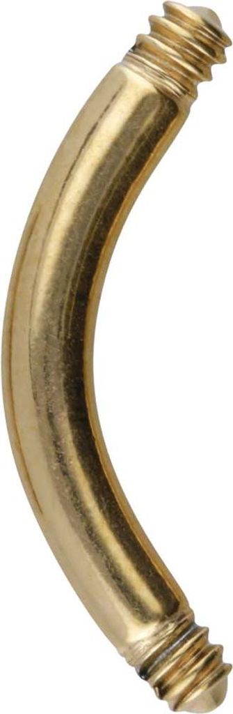 Bauchnabel-Piercing, Rook Piercing Chirurgenstahl Banane ohne Kugeln Gold Stablänge: 7mm | Stabstärke: 1,6mm