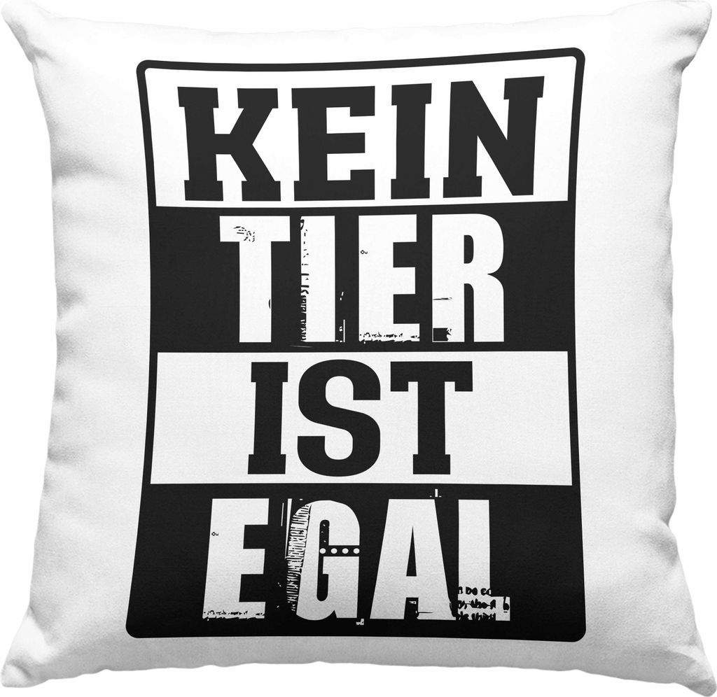 Trendation - Veganer Geschenk Lustige Deko-Kissen mit Füllung 40x40 Vegetarier Geschenkidee Deko-Kissen mit Füllung 40x40 Lustig für Geschenkset...