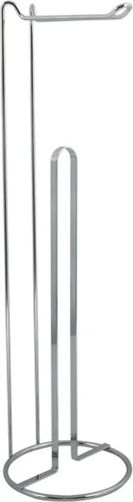 MSV Porta Rotoli Bagno Argento 15x54x15 | Piantana Scorta Carta Igienica