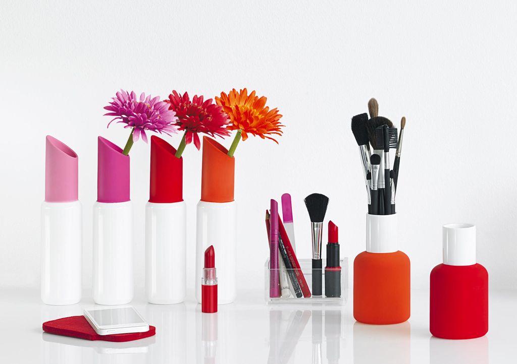 ASA Selection beauty Nailpolish Vase Rot, Blumenvase, Tischvase, Dekovase, Porzellan, H 12 cm, 46212019