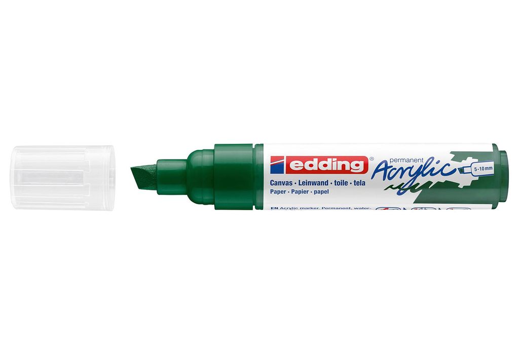 Edding 5000 Acrylmarker Breit, Grün, Meißel, Grün, Extradick, 5 mm, 1 cm