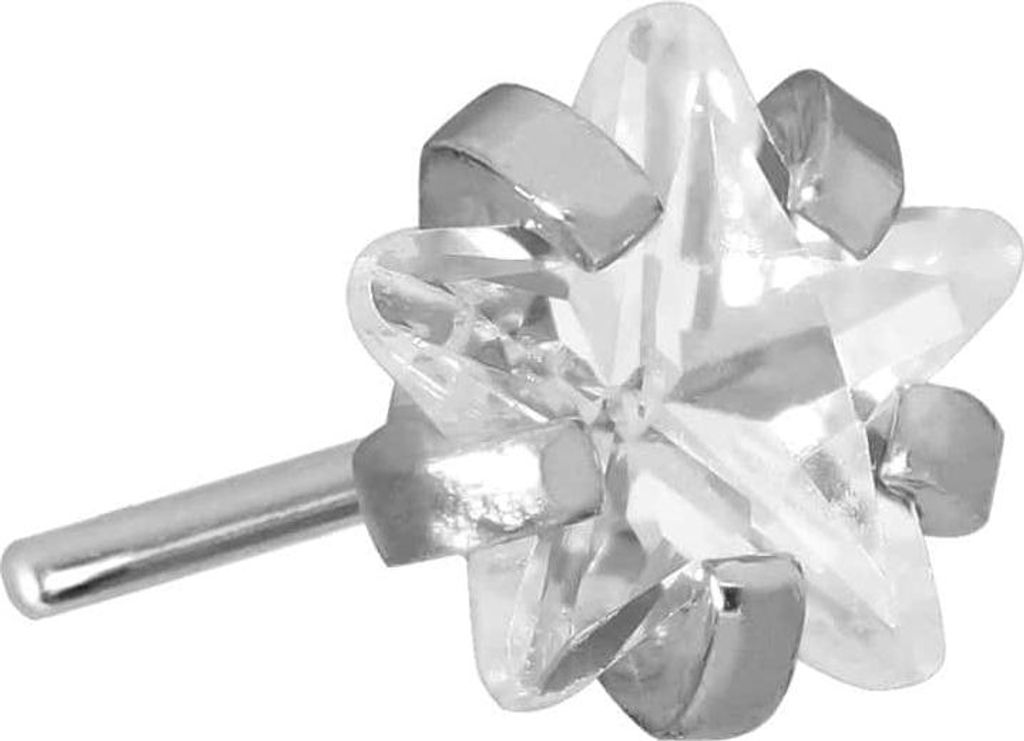 Piercing-Zubehör Titan Aufsatz mit Push Pin EINGEFASSTER KRISTALLSTERN