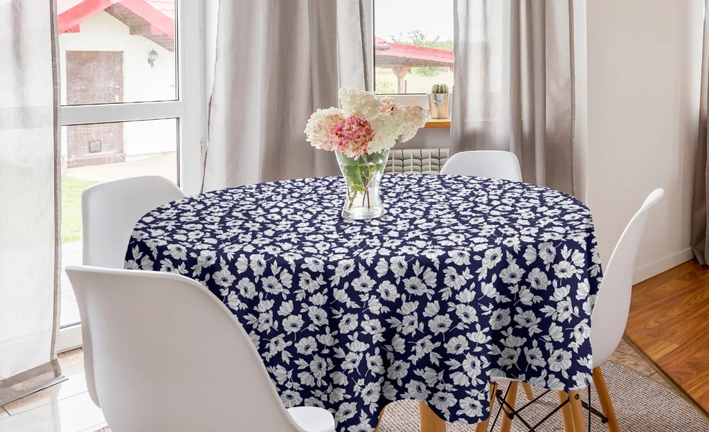 Tovaglia Rotonda 150cm Abakuhaus Poppy Corsage Navy | Arredo Cucina