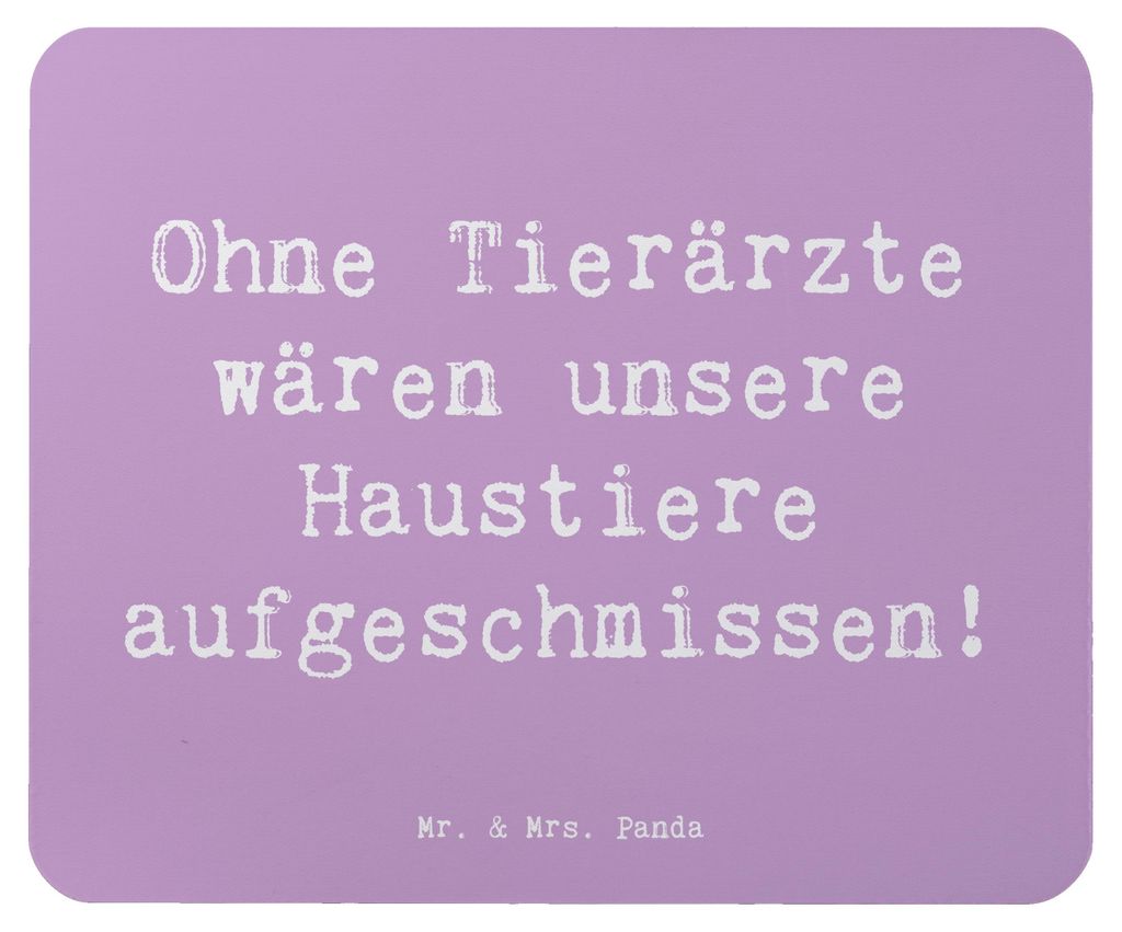 Mr. & Mrs. Panda Mousepad Spruch Tierarzt Helden - Lavendeltraum - Geschenk, personalisierte Geschenke, Berufsalltag, pc, Beruf, handgefertigte, Ma...
