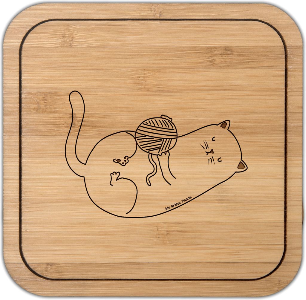 Mr. & Mrs. Panda Tischschoner Katze Wolle - Transparent - Geschenk, Cat, Spiel, Putzig, kork untersetzer, Tischuntersetzer, Katzenmotive, Spielen, ...