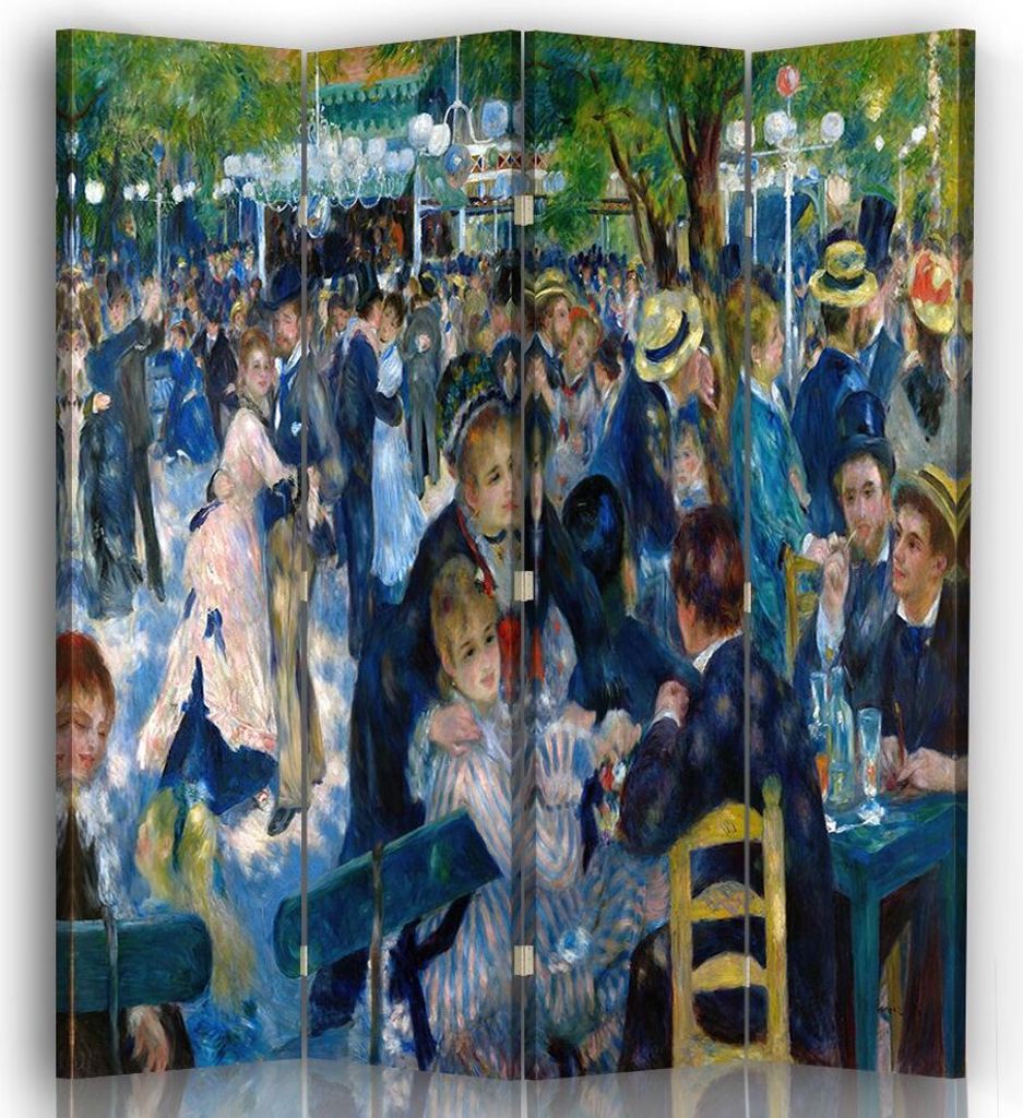 Paravent - Raumteiler Tanz im Garten der Moulin de la Galette - Pierre Auguste Renoir - Dekorativer Raumtrenner cm. 145x170 (4 x)