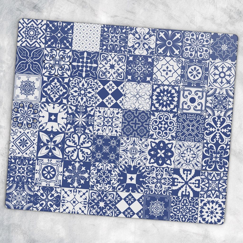 Glas-Herdabdeckplatten Glaskeramikkochfeld-Abdeckung Spritzschutz Glas 60 cm x 52 cm - Mosaik