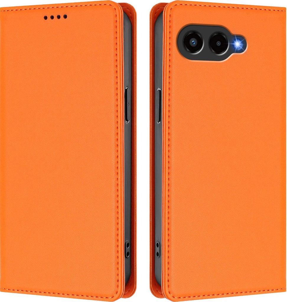 Handyhülle für T-Mobile Revvl 8/T Phone 3 5G, Kunstleder Klapphülle Stoßfeste Magnetische Hülle mit Ständer Orange