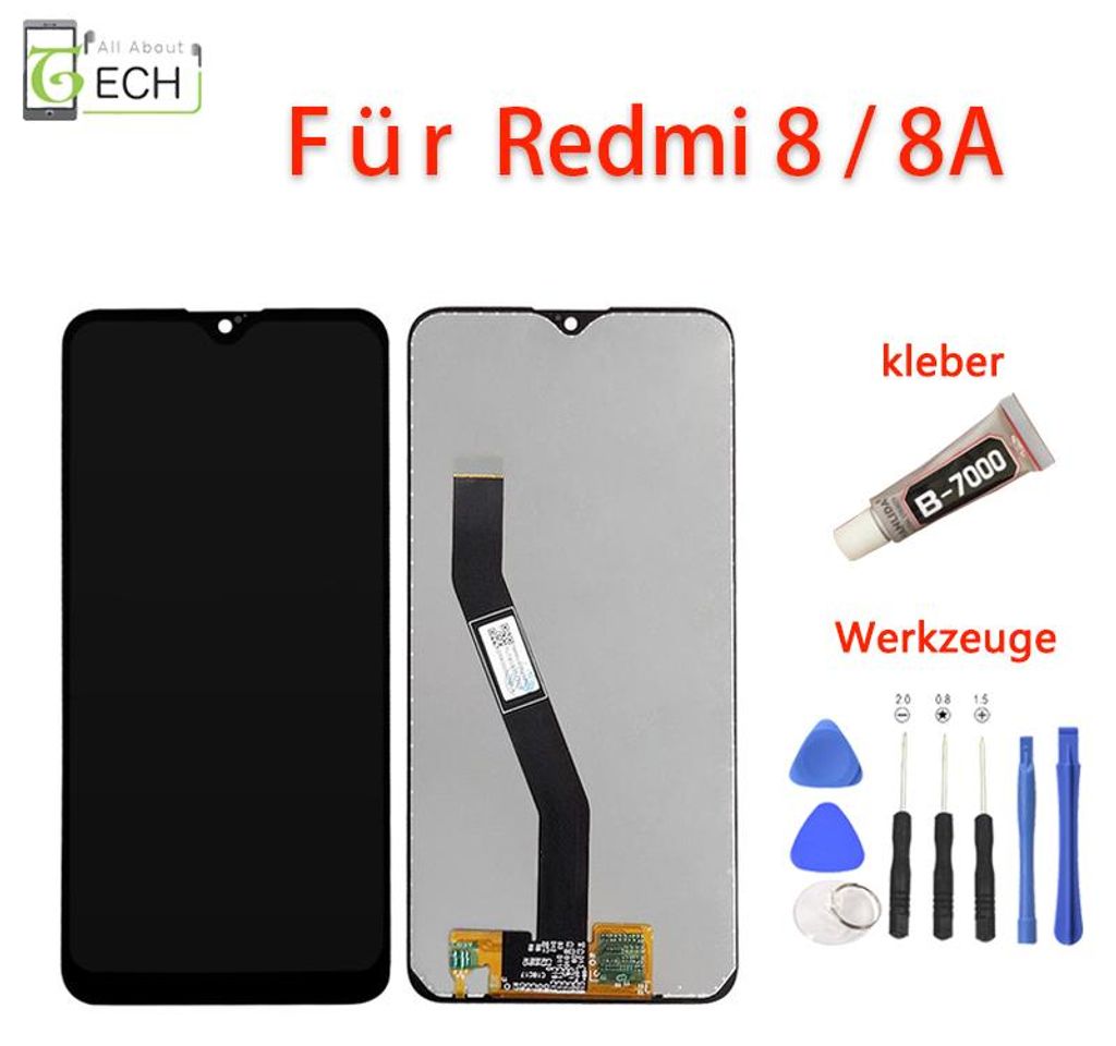 Für Xiaomi Redmi 8 / 8A LCD Display Bildschirm Touchscreen Schwarz + Werkzeuge