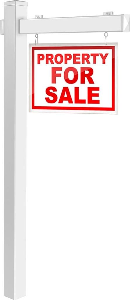 Immobilien-Schildpfosten, PVC, 180 cm, kein Aushub erforderlich