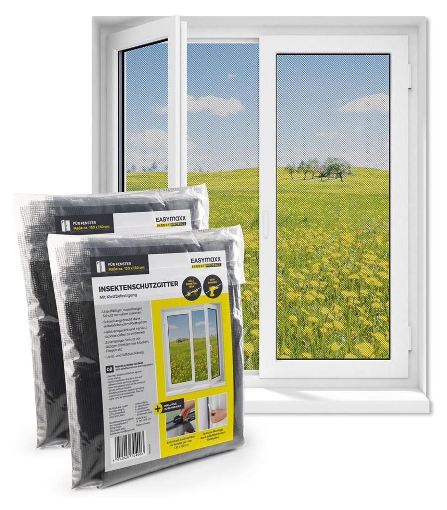 EASYmaxx Fliegengitter für Fenster mit Klettverschluss | Produktbild 