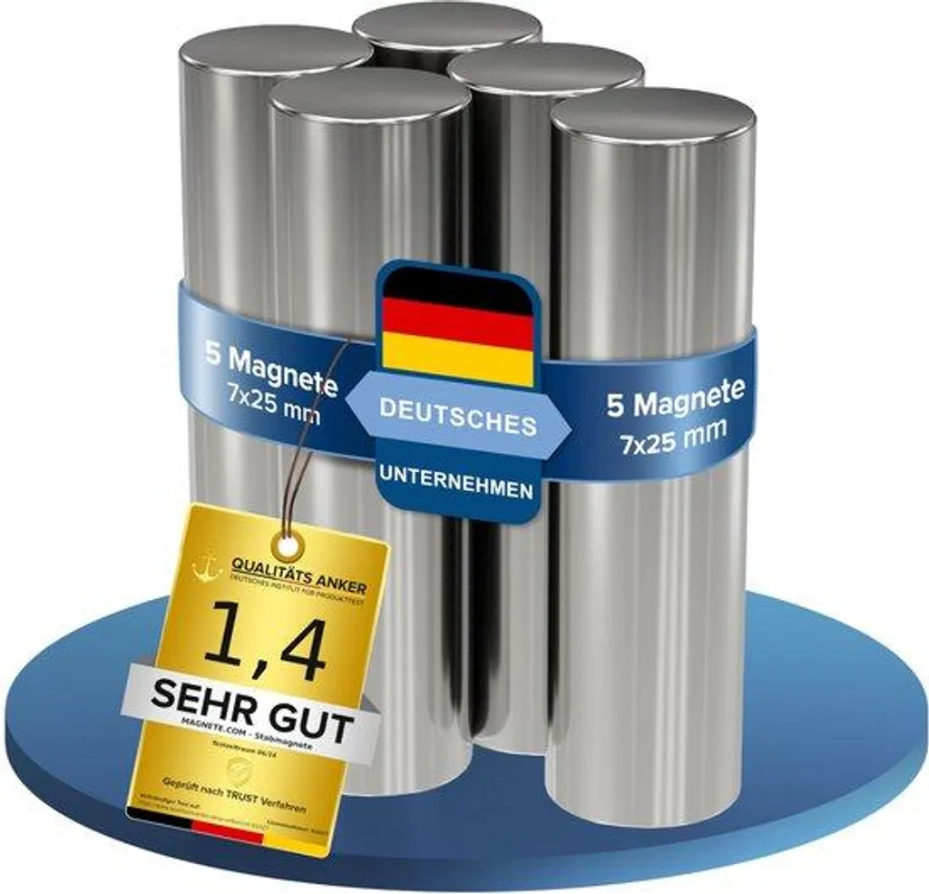 Fixez tout sans percer avec l'aimant néodyme cylindrique 7x25 mm x5
