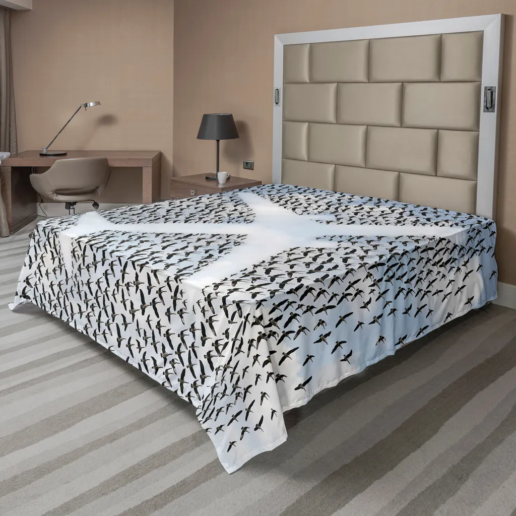 Drap de voyage pour avion et vacances motif ciel et oiseaux 266x260 cm