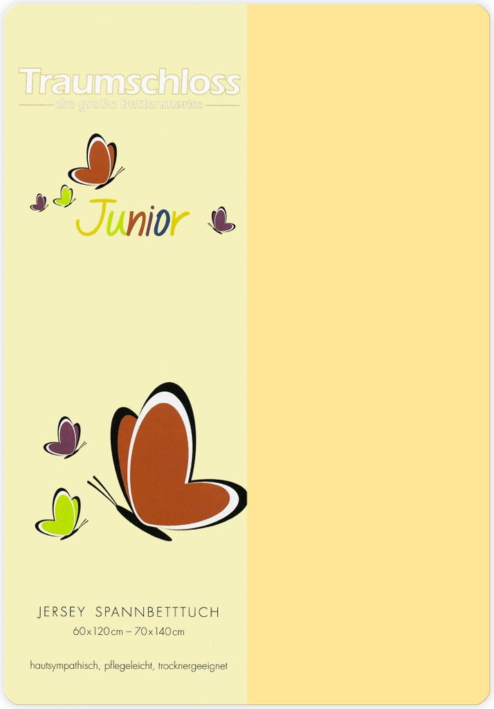 Traumschloss Kinder Jersey Spannbettlaken 60-70 x 120-140 cm weizen Kinder-Spannbettlaken, 100% Baumwolle