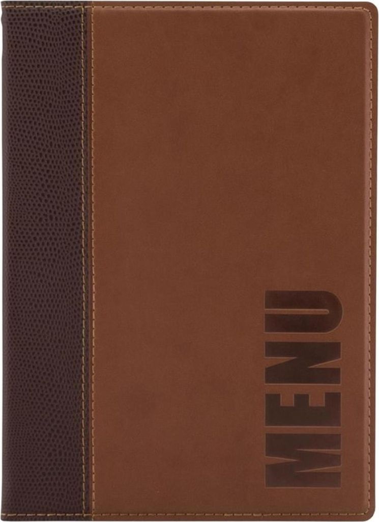Securit Speisekarte Trendy | A5 | Kunstleder | braun | 3 Karten