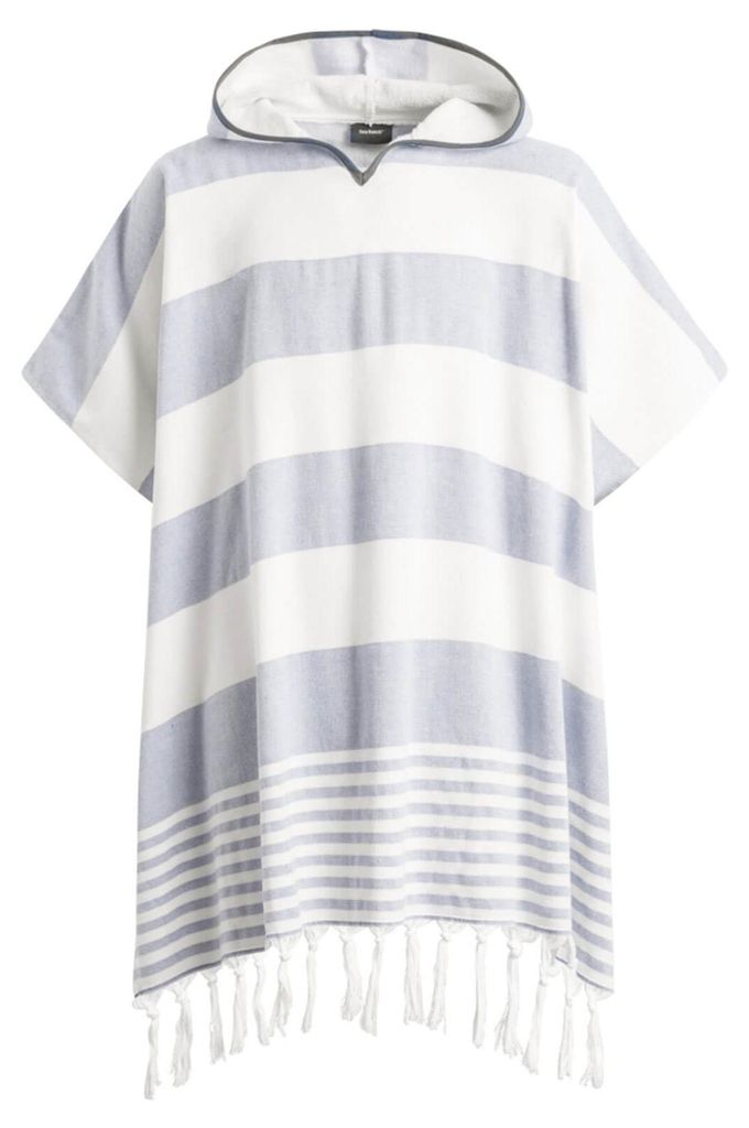 Sea Ranch Damen Beach-Poncho mit Kapuze - Badeponcho Surf-Handtuch Umziehhilfe Baumwolle in Navy