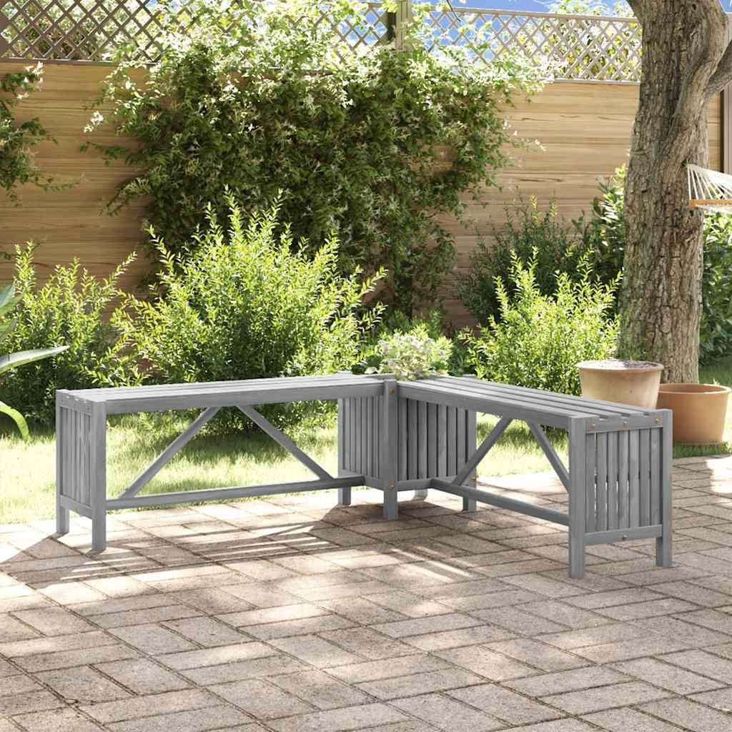 vidaXL Garten-Eckbank mit Pflanzkübel 117 cm Massivholz Produktbild 