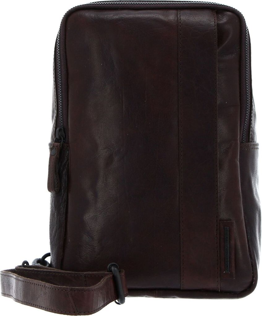 SPIKES & SPARROW Leder Umhängetasche Bronco Slingbag Dark Brown braun
