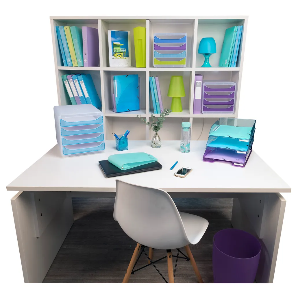 Exacompta 8x Corbeille à papier Ecobin Violet 45319D - Bureau Écologique