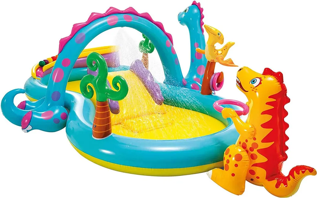 Aire de Jeux Aquatique Dinoland Intex avec Toboggan et Jet d'eau Mural
