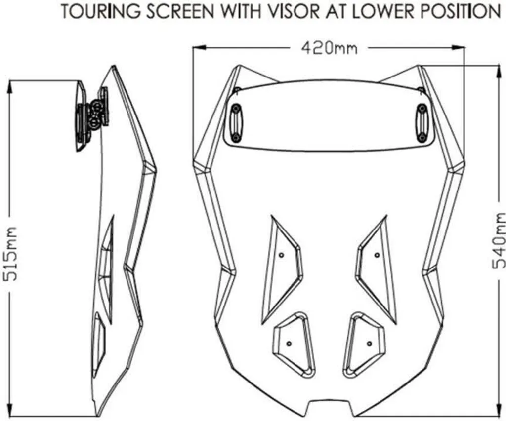 Pare-brise Haute Protection PUIG avec Visière pour KTM GT Super Duke Noir