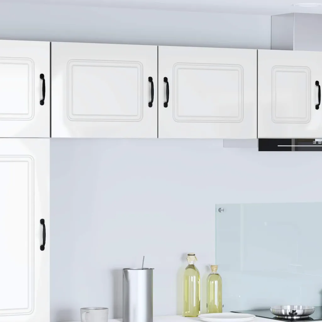vidaXL Mobile Cucina Sospeso 2pz Bianco Lucido | 50x31x40 cm Organizzazione