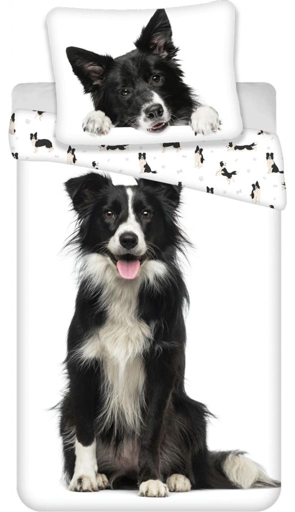 Juego de ropa de cama de algodón estilo "Border Collie" – Imagen del producto 