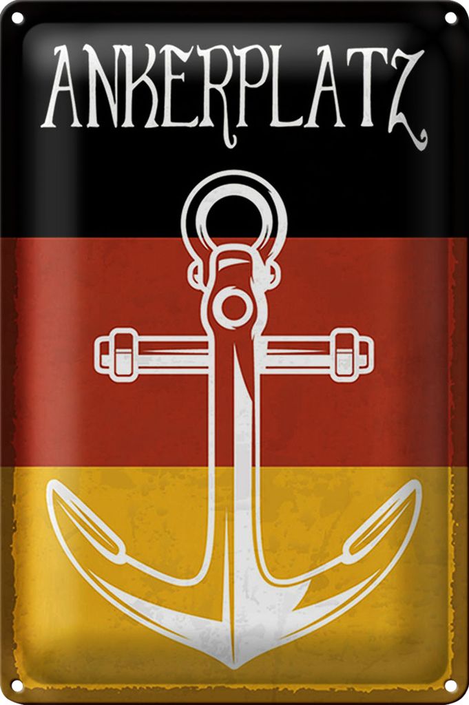 Blechschild Hinweis 40x30cm Deutscher Ankerplatz Schiff See