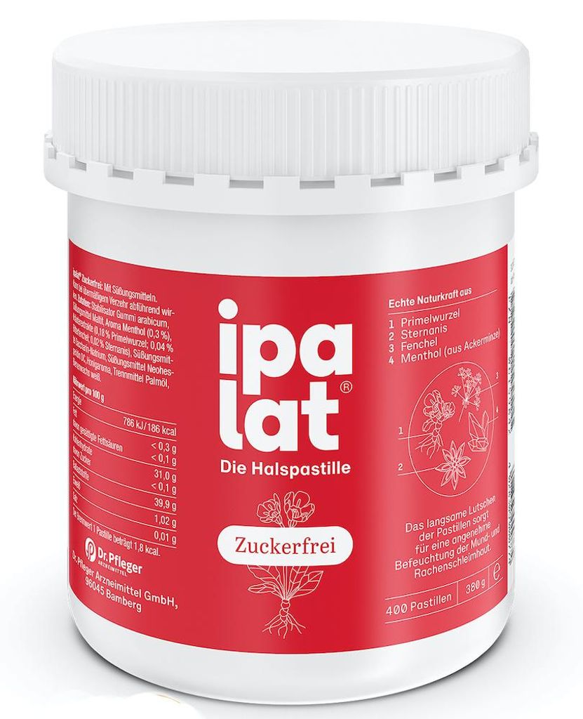 ipalat, pastilles pour la gorge, sans sucre, 400 pastilles Image du produit 