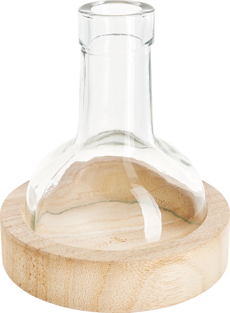 VBS Glashaube Flasche mit Holzboden