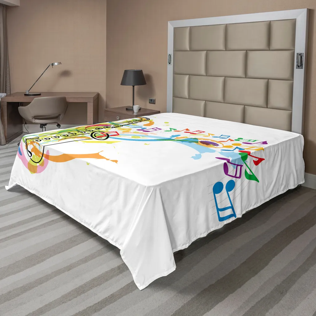 Drap de lit musical Saxophone ABAKUHAUS 275x260 cm Multicolore Doux