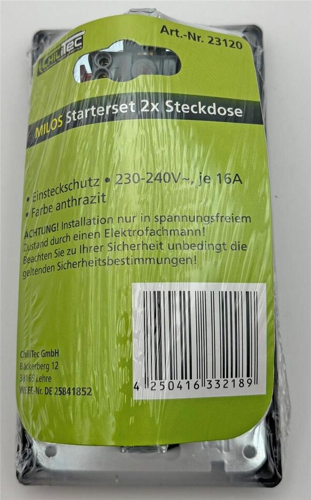 MILOS Set 2 Steckdo.+ 2-fach Rahmen Produktbild 5