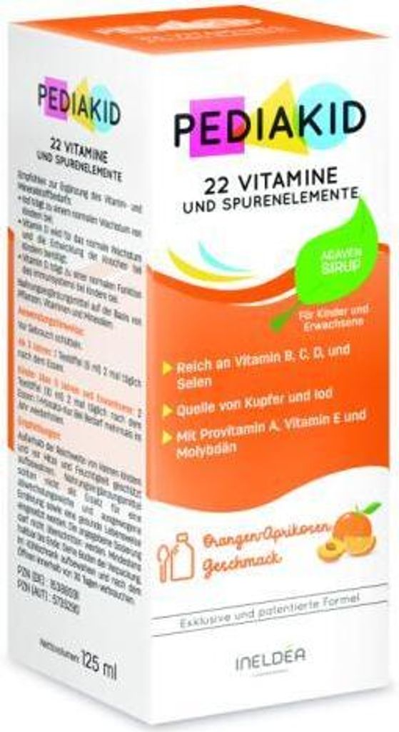 Pediakid 22 Vitamines Sirup 125 ml Produktbild 