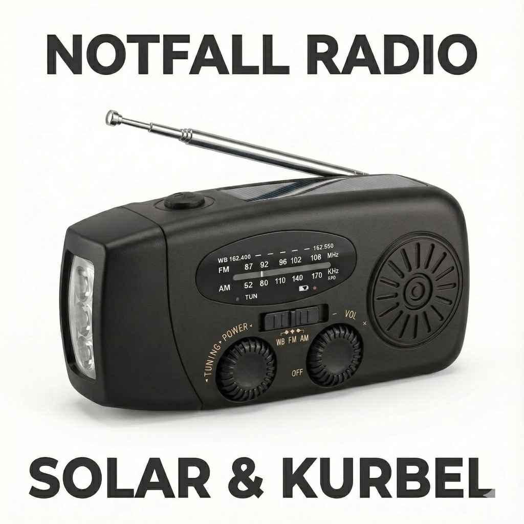Radio d'urgence AIORBER à manivelle avec fonction solaire Image du produit 