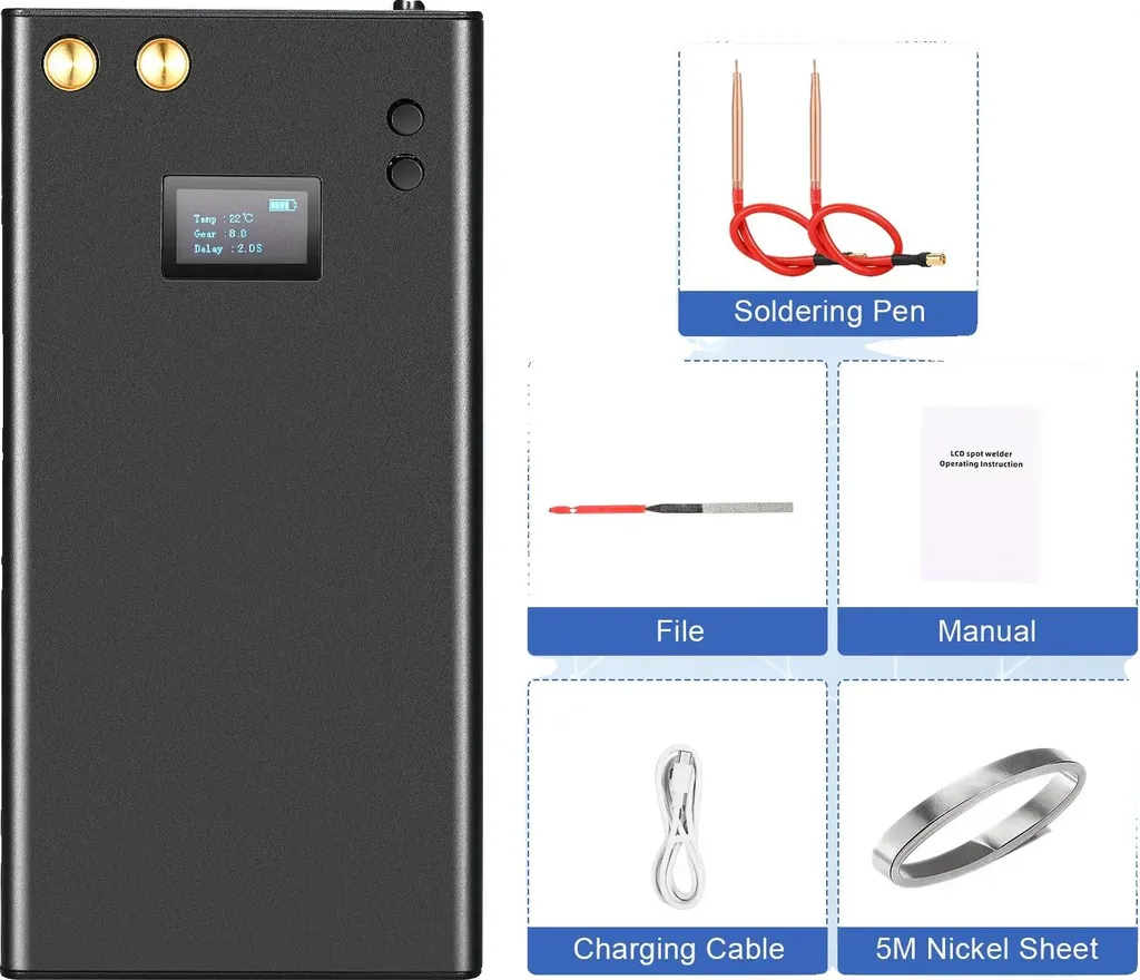 Machine à souder par points LCD noire avec 70 rapports de puissance