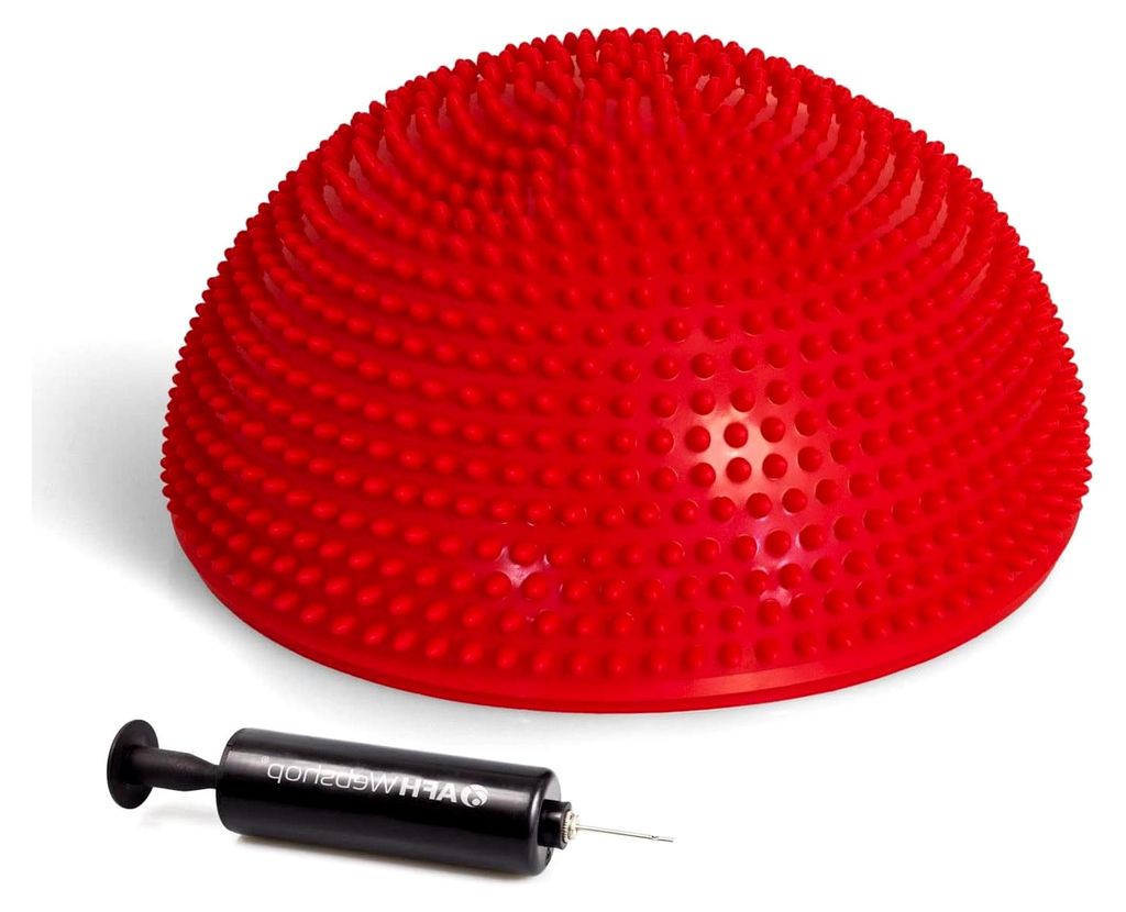TheraPIE Sensorik XXL Balance Igel | Großer Gymnastik Igel | Igelball | Ø ca. 34 cm | INKLUSIVE PUMPE (rot)