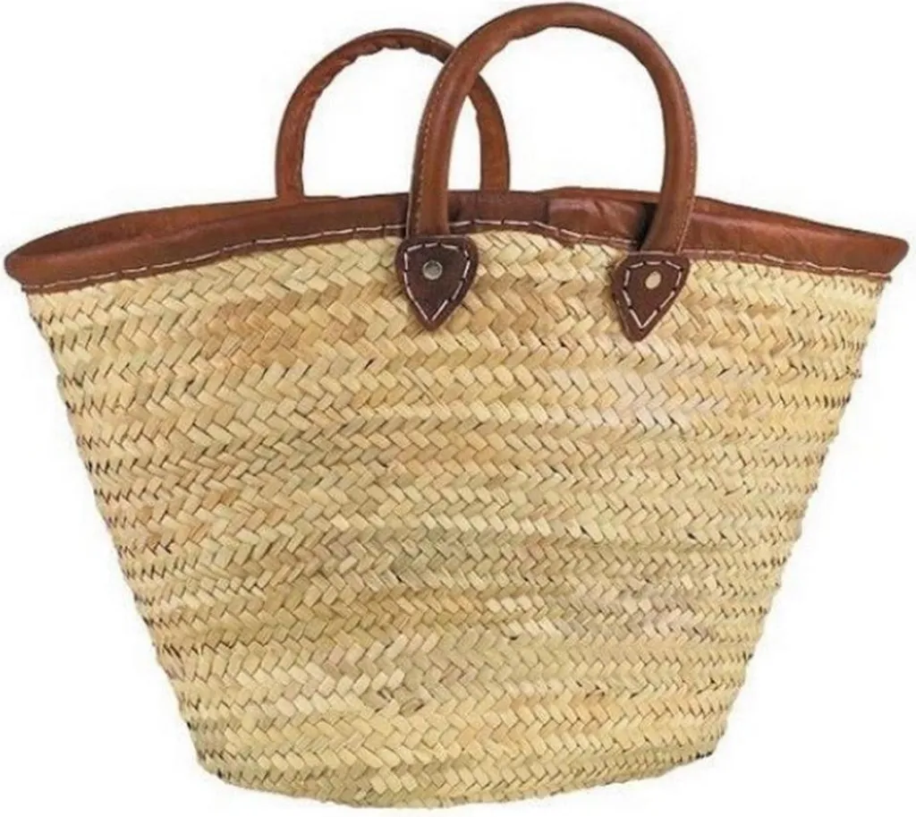 Couffin Palmier Aubry Gaspard avec Finitions en Cuir Naturel et Élégant